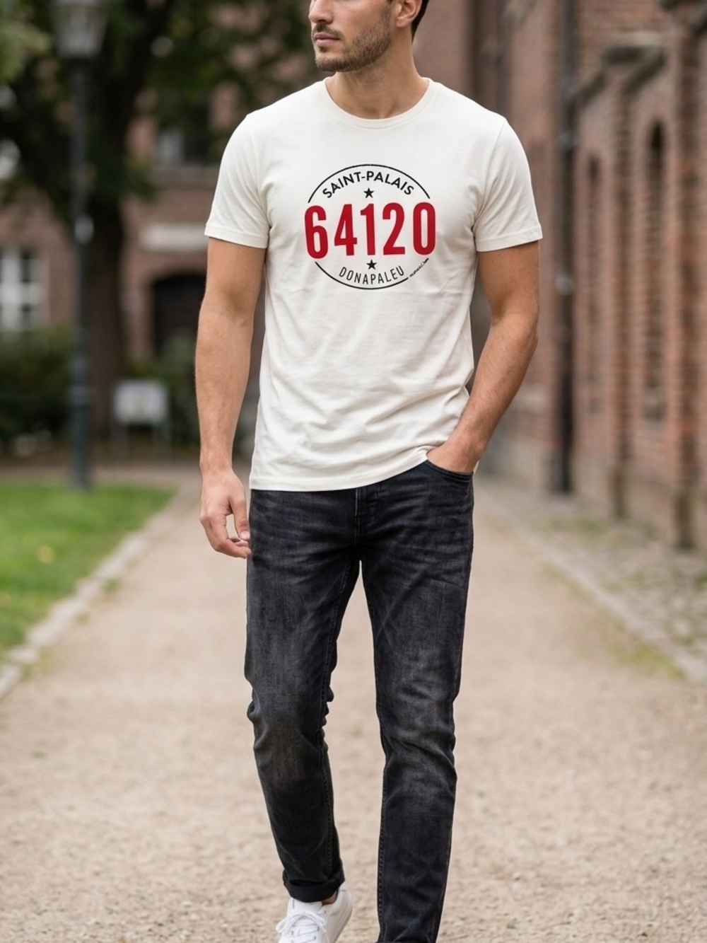 Kapital Cream Graphic Tee with Red and Black Print
